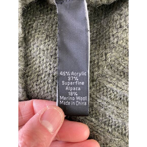 J. Crew Collection Women's M Green Beaded Full Zip Alpaca Blend Sweater Vest - Picture 4 of 5